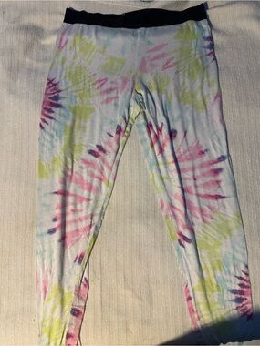 Pink Victoria secret Tie-Dye Leggings - Pastel Pink, Green & Blue